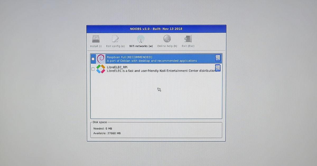 Raspberry Pi Zero W OSインストール